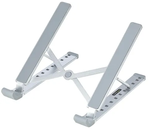 StarTech.com Sammenleggbar bærbar stativ, bærbar, høydejusterbar, ergonomisk bærbar stativ, ventilert aluminiumsramme, støtter 22lb (10Kg)