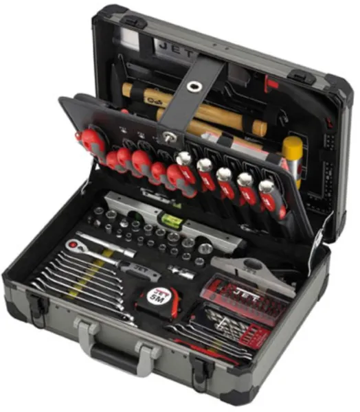 JET aluminium-verktøykoffert 118-deler 1/4" + 1/2"